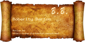 Boberity Bartos névjegykártya